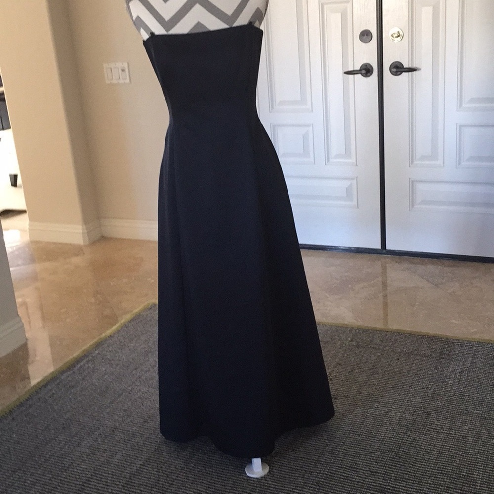 Navy blue long evening gown